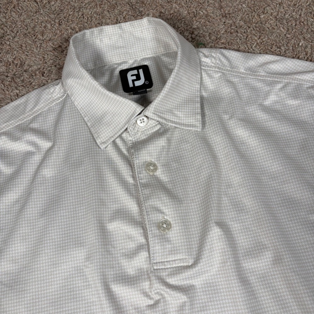 FootJoy Golf Polo Shirt‎ Houndstooth Performance Short Sleeve Mens Large